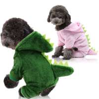 Dog Cosplay Outfit Cat Dress Pajamas Clothes Winter Warm Soft Fleece Pet Hoodie Costume Pet Dinosaur Costume